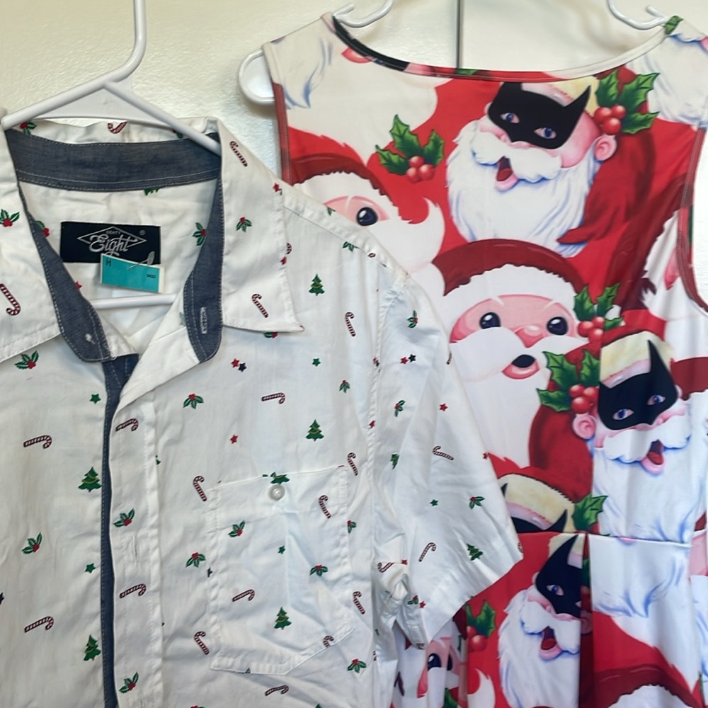 Vintage style rockabilly, holiday Santa ugly Christmas dress.  Large. Kitchy - Picture 5 of 6